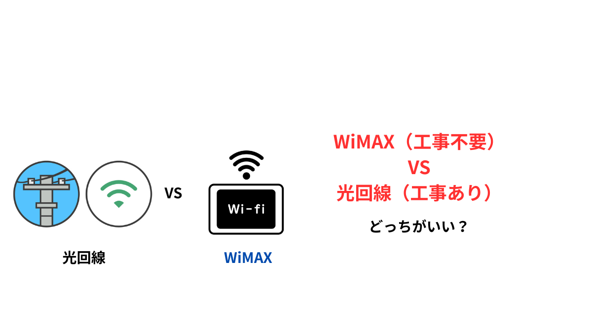 WiMAXと光回線の違いを比較したイメージ画像