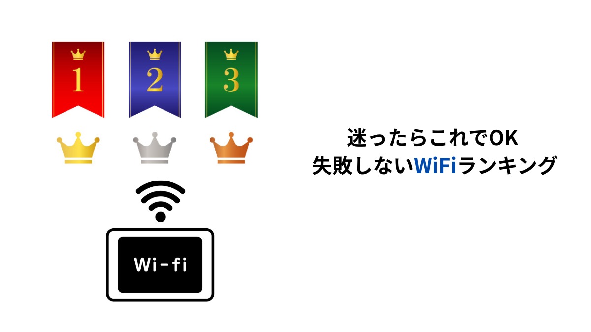 ポケットWiFiおすすめランキング1位〜3位とWiFiイメージ